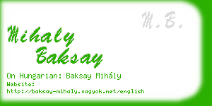 mihaly baksay business card